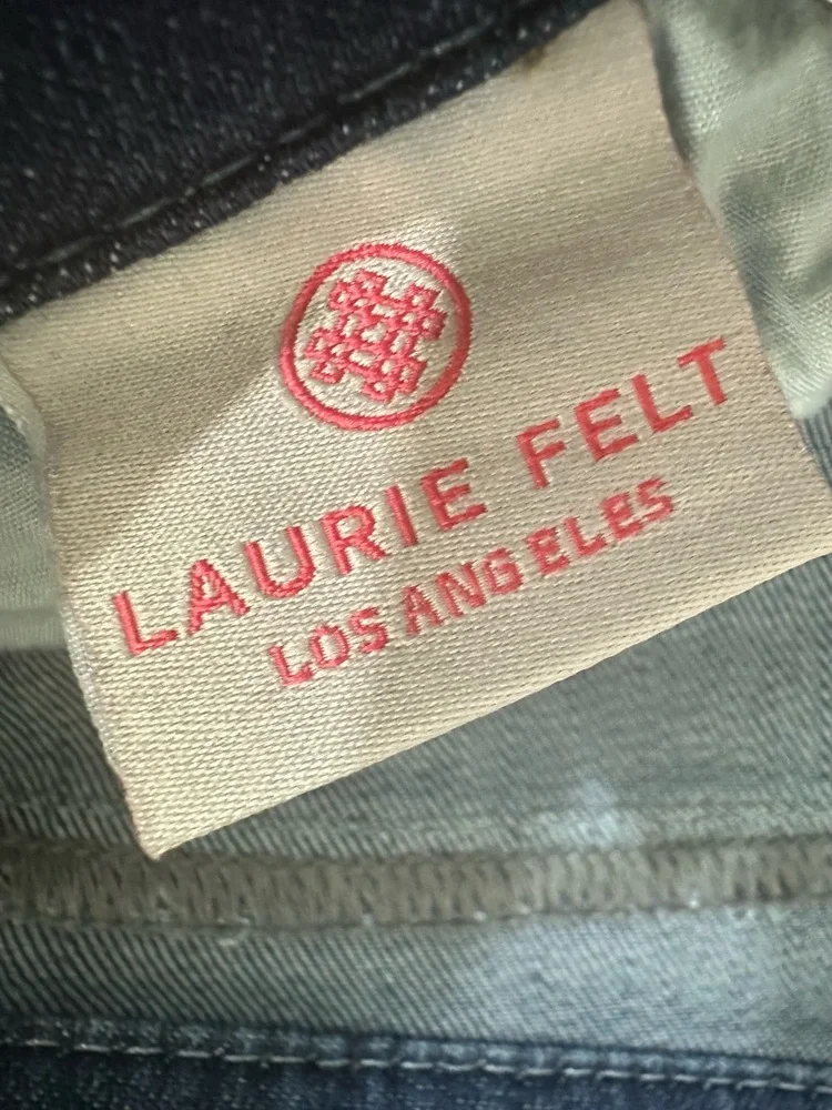 Laurie Felt Los Angeles Jeans Women Sz 10 Blue Flare Frayed Hem 5-Pocket Stretch - Picture 14 of 15